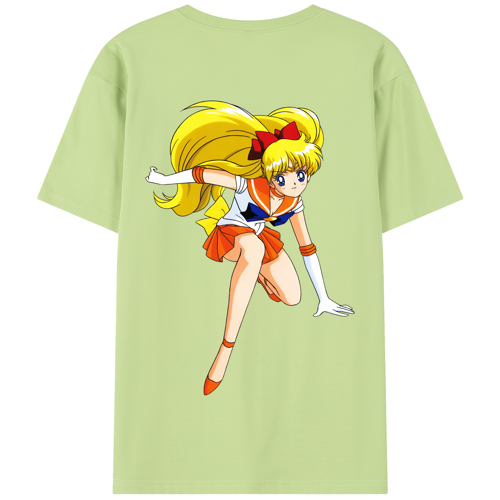 （画像用） 美少女戦士セーラームーン 愛野 美奈子 あいの みなこ Sailor Moon Aino Minako 綿100％半袖Tシャツ（背面プリント）